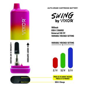 SWING 900mAh Auto-draw Cartridge Battery - 10ct
