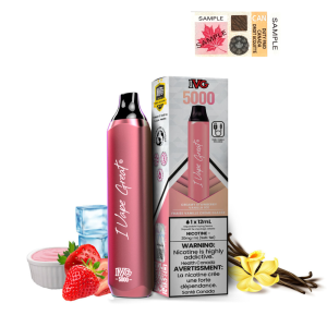 [FD] IVG Bar Max 5000 ICY SMOOTH STRAWBERRY WHITE (CREAMY STRAWBERRY VANILLA ICE)- 6ct